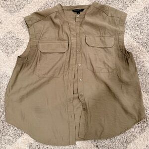 Banana Republic Khaki Button-Up Top